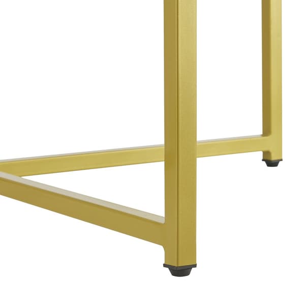 Soffbord Uppvidinge 45xØ80 cm vit marmormönster guld [en.casa]