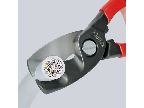 Knipex 95 12 200, Avbitartång, Stötsäker, Dielektrisk, Stål, Plast, Blå, Röd, 200 mm