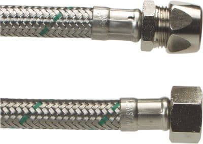 Tilsl.Sl 3/8 Lx10 500 mm DN8 - Softpex Koldt-varmt vand-rustfri flet