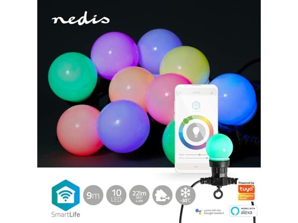 Nedis SmartLife - Stringlys - LED - 1 LED/m - 3.08 W - klasse G - RGB-lys - svart