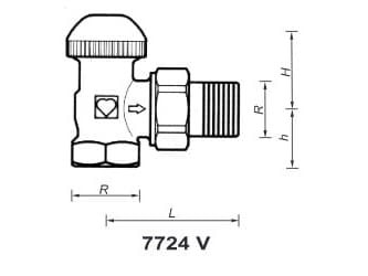 Herz termostaattinen kulmapatteriventtiili TS-90 3/8" - 1772465