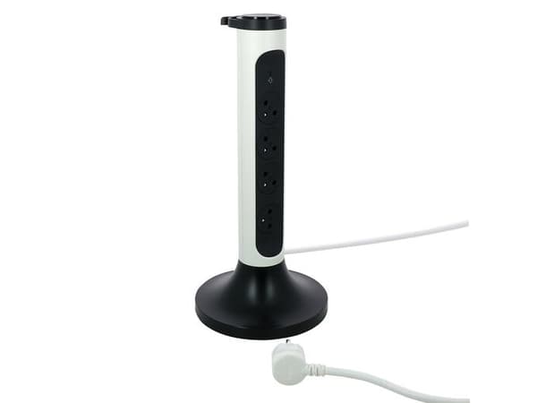 Legrand 049410, 2 m, inomhus, 2P+E, IP20, Grå, Vit, 4 AC-utgångar