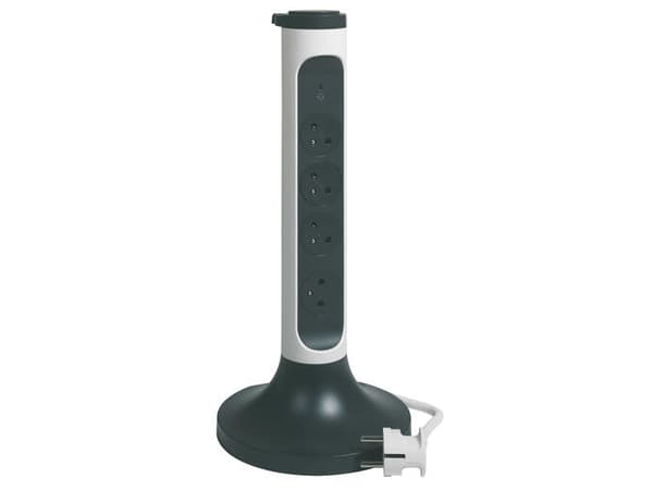 Legrand 049410, 2 m, inomhus, 2P+E, IP20, Grå, Vit, 4 AC-utgångar