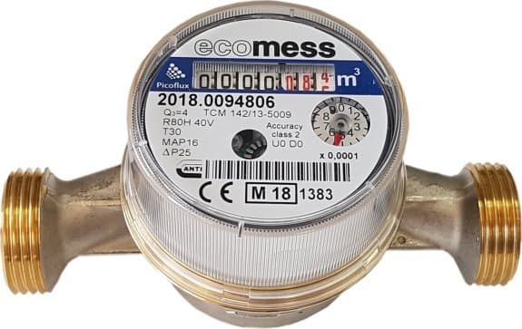Ecomess Water meter PICOFLUX 3/4 ZW 4.0 m3/h