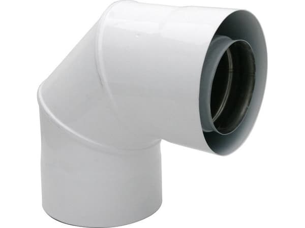 SpiroFlex 80/125-60/100 turbo double-walled 90 reduction elbow white