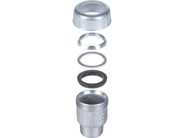 AGAflex-mutteri ja vähennysnippa 1 1/4 X 1/2 Sinkki