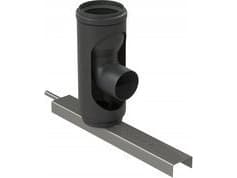 Almeva STARR Albue med fot 87° med forankring (redusert) DN60/80 UV Stabil sort