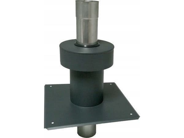 SpiroFlex 60/100 vertikal avslutning (nv) med takplatta - målad (antracit)