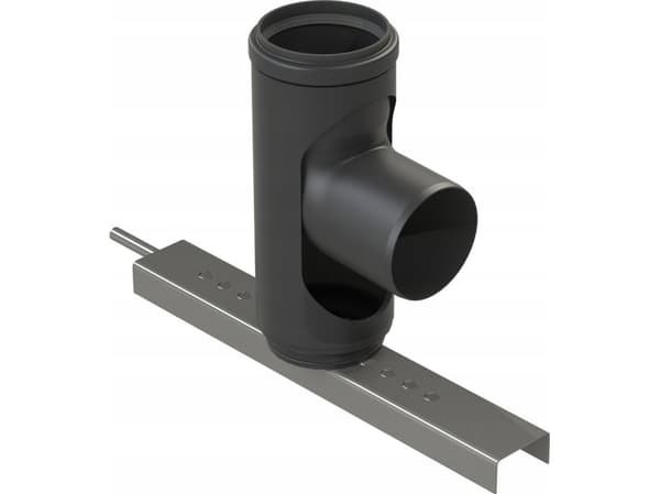Almeva STARR Albue med starr fot 87° med anker DN60 UV Stabil sort