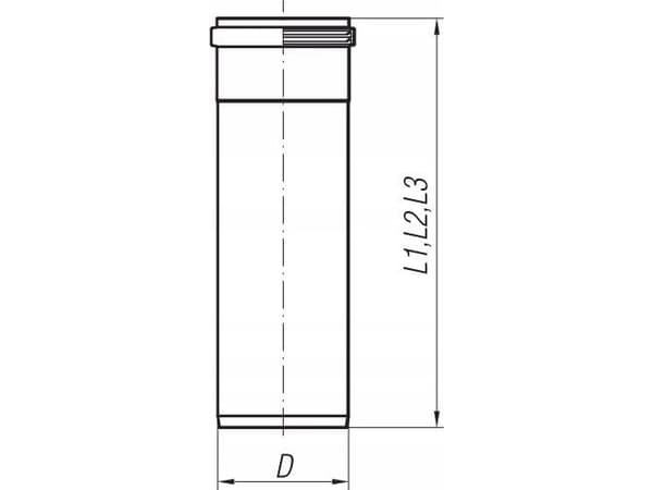 SpiroFlex 130 smooth pipe, 0.5 m, stainless