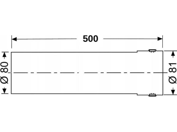 Almeva STARR Rør med muffe 0,5m DN80 (DWZ)