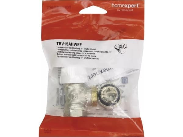 Honeywell Zawór term. kątowy 1/2 z pokrętłem HOMEXPERT by HoneywellZAW.TERMOSTAT.KAT 1/2+POKRETLO