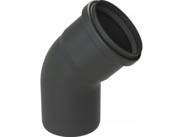 Almeva STARR armbåge 45° DN80 UV-stabil svart