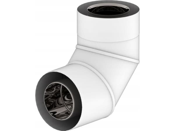 SpiroFlex 80/125 dobbelvegg albue 90 hvit2-VEGG ALBU HVIT 90