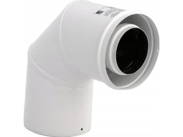SpiroFlex 80/125 dobbelvegg albue 90 hvit2-VEGG ALBU HVIT 90