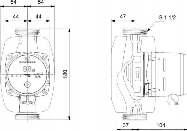 Grundfos Pompa obiegowa c.o - ALPHA1 25-60 N 180 1x230V 50Hz 6HDH