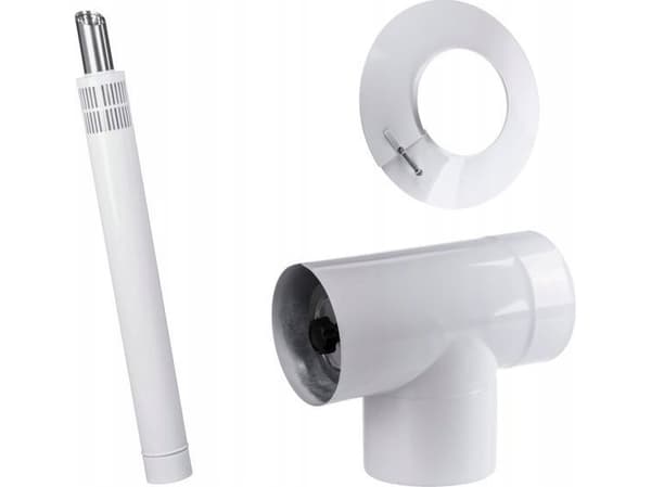 SpiroFlex 60/100 Viess. sivuläpivienti (maalattu valkoinen RAL 9016) SIVULÄPIVENTI 60/100