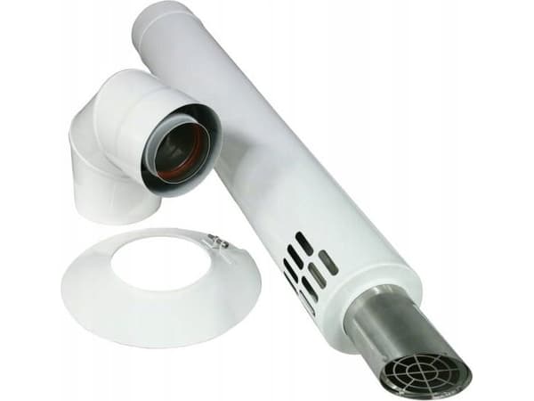SpiroFlex 60/100 sideuttak Viess. (lakkert hvit RAL 9016) SIDEUTTØP 60/100
