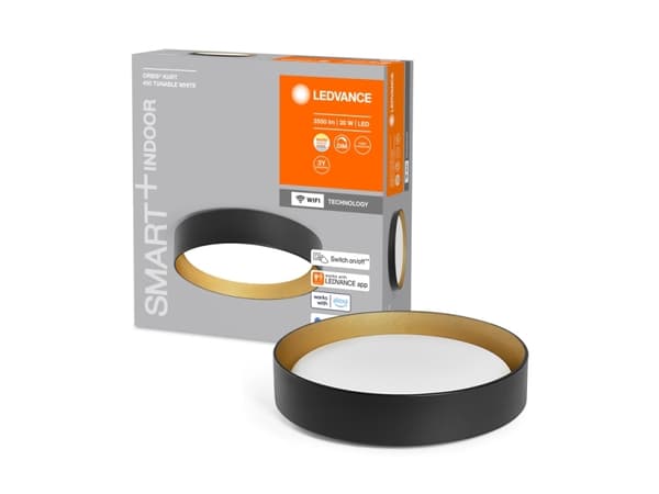 LEDVANCE SMART+ Wifi Orbis Kurt, Smarttaklampe, Wi-Fi, Sort, Gull, Stål, 2700 K, 6500 K