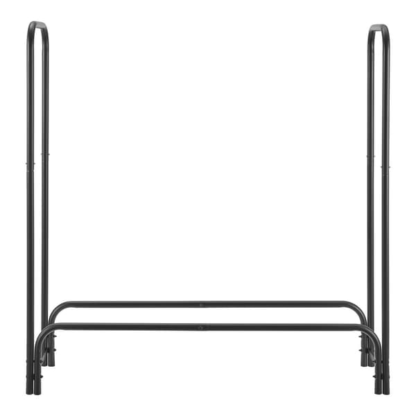 Vedställ Kwethluk vedförvaring 124x124x34,5 cm stål svart [casa.pro]