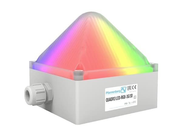 Pfannenberg LED QUADRO LED-RGB-3G/3D LV 21109638009 Valkoinen vilkkuva valo 24 V/DC