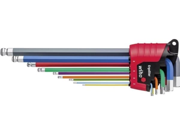 Wiha MagicRing Unbrako Vinkelskruetrækker-sæt 1.5 mm, 2 mm, 2.5 mm, 3 mm, 4 mm, 5 mm, 6 mm, 8 mm, 10 mm 1.5 mm, 2 mm, 2.5 mm, 3 mm, 4 mm, 5 mm, 6 mm,