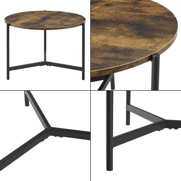 Soffbord Køge 42xØ60 cm mörk träfärg [en.casa]