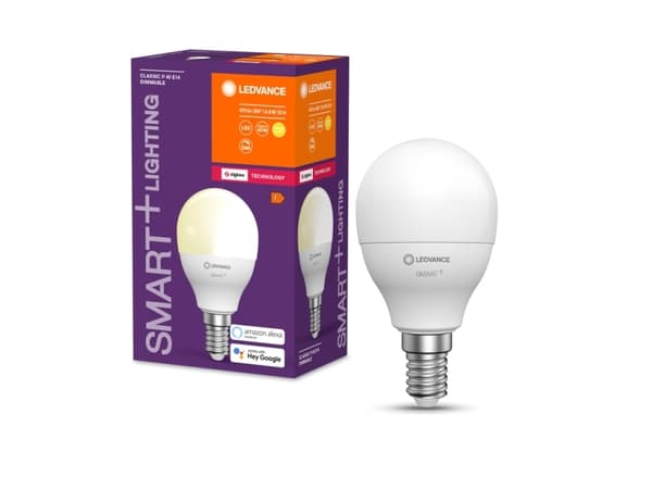 LEDVANCE SMART+ Classic, Smart glödlampa, Vit, E14, Varmvitt, 2700 K, 470 LM