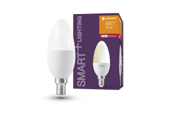 LEDVANCE SMART+ Classic, Älylamppu, Valkoinen, ZigBee, E14, Lämmin valkoinen, 470 lm