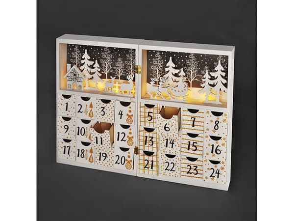 Solight 1V244, Ljusdekoration, figur, Vit, Trä, IP20, 8 lamp(or), Varmvitt