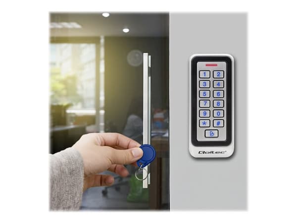 Qoltec koodilukko RHEA RFID-lukijalla | koodi | kortti | avaimenperä | ovikello | IP68 | EM