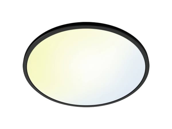 WiZ Super Slim - Loftslampe - LED - 22 W - tunbar vit - 2700-6500 K - rund - sort