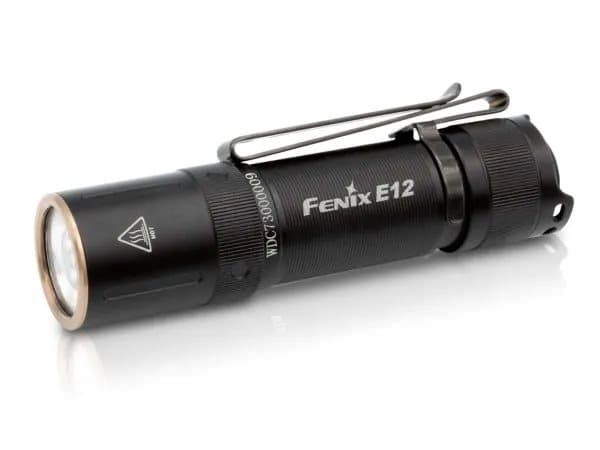 Fenix E12 V2.0, Käsikokoinen taskulamppu, Musta, Alumiini, IP68, LED, 50000 h