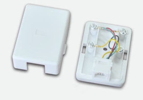 Alantec *A-LAN Surface mounted p hone jack 1xRJ11 (6P4C), RJ11, Vit, Hona, Rak, Cat3, 1 styck