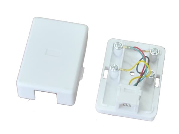 Alantec *A-LAN Surface mounted p hone jack 1xRJ11 (6P4C), RJ11, Vit, Hona, Rak, Cat3, 1 styck