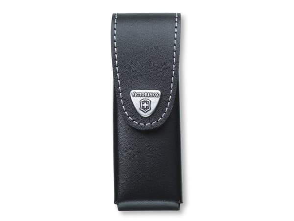 Veske for Victorinox kniver med fast blad, skinn, svart