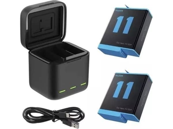 Telesin three-channel box charger for GoPro Hero 9 / Hero 10 + 2 batteries (GP-BNC-901)