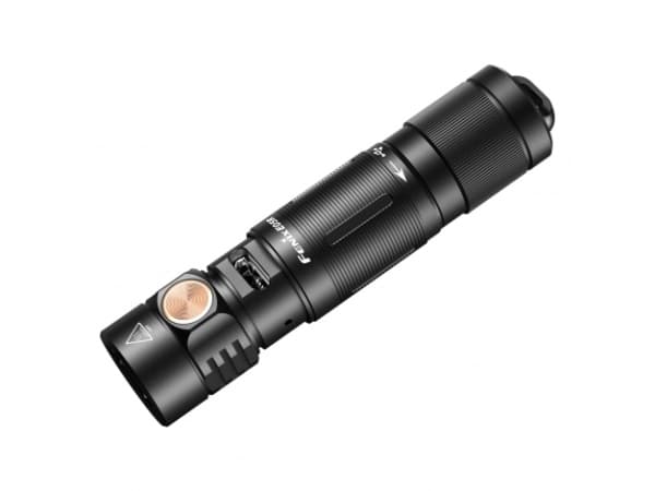 Fenix E05R, Lommelykt, Sort, Duraluminium, Knapper, Rotasjon, 2 m, IP68