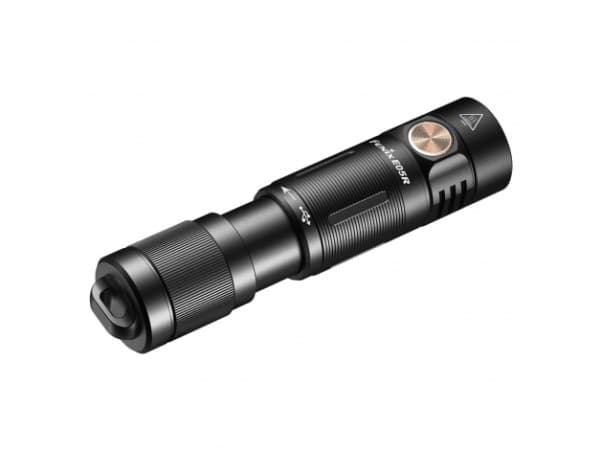 Fenix E05R, Lommelykt, Sort, Duraluminium, Knapper, Rotasjon, 2 m, IP68