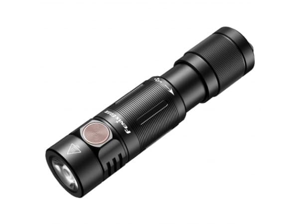 Fenix E05R, Lommelykt, Sort, Duraluminium, Knapper, Rotasjon, 2 m, IP68
