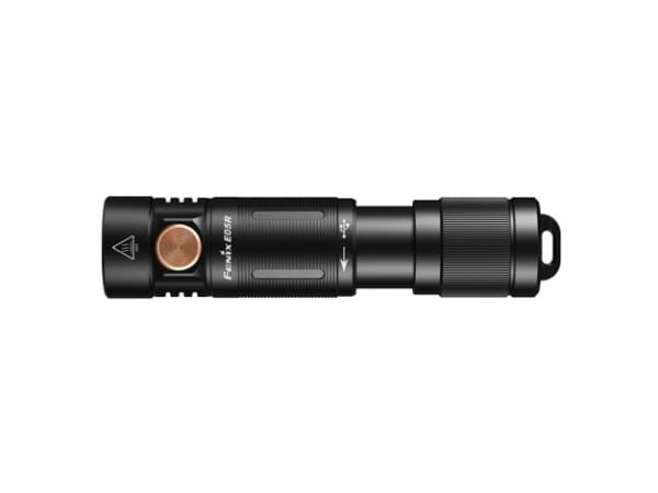 Fenix E05R, Käsikokoinen taskulamppu, Musta, Duralumiini, Painikkeet, Rotaatio, 2 m, IP68 Svart
