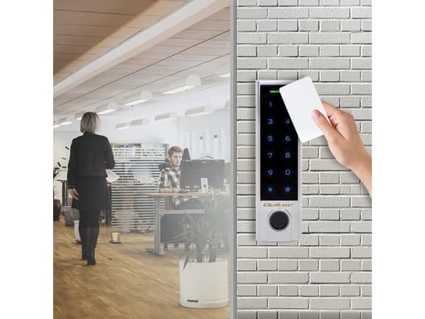 Qoltec PROTEUS - Dørlås - kombinasjoner, nøkkellomme, nøkkelkort - berøringstastegruppe, fingeravtrykkssensor