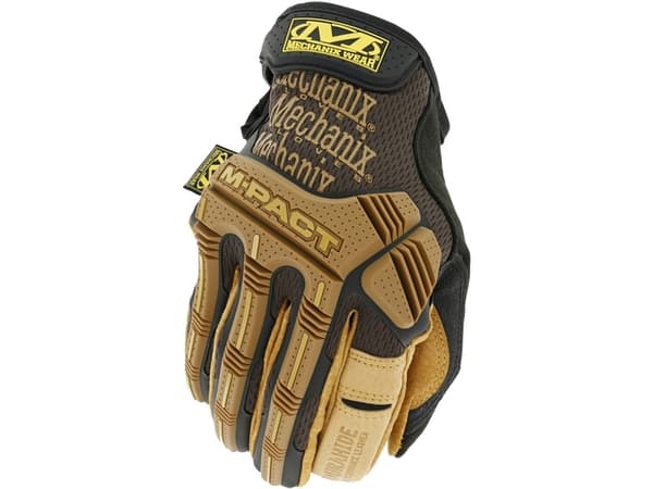Mechanix Wear Gloves Mechanix Durahide M-Pact®, størrelse M. Borrelås, TrekDry®, lær, håndflate, utstyr, fingerbeskyttelse, D30® vibrasjonsbeskyttels