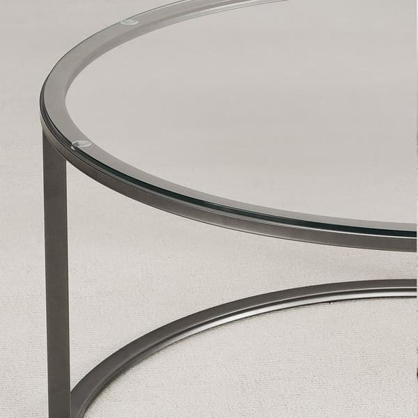 Soffbord Kolari 45 x Ø80 cm härdat glas [en.casa]