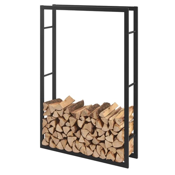 Vedställ Täby vedförvaring 100x25x150 cm stål [en.casa]