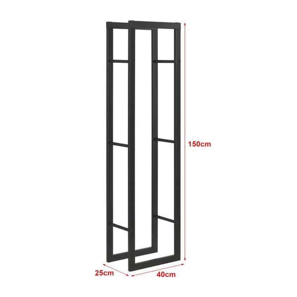 Vedställ Täby vedförvaring 40x25x150 cm stål [en.casa]
