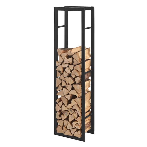 Vedställ Täby vedförvaring 40x25x150 cm stål [en.casa]