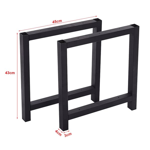Bordsben Møn set om 2 stål 43x45 cm svart [en.casa]