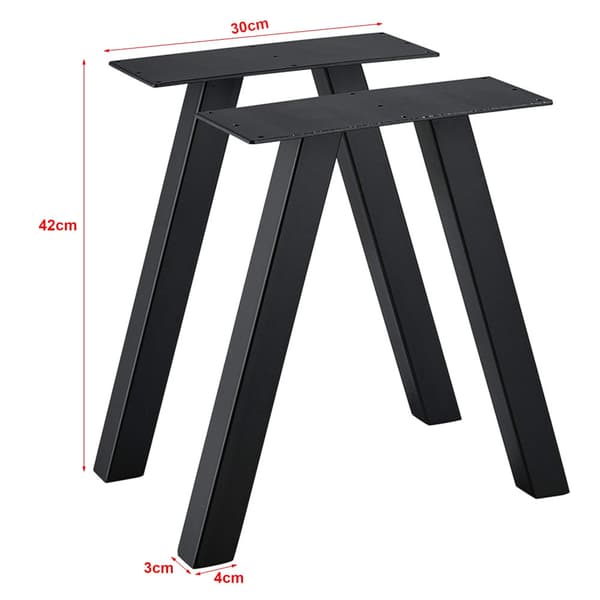 Bordsben Mariager set om 2 stål 42x30 cm svart [en.casa]
