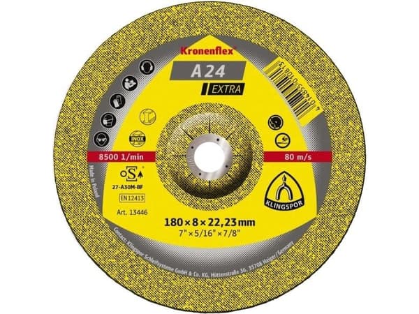 Klingspor 13446 A 24 Extra Skrubskive forkrøppet 180 mm 22.23 mm 10 stk
